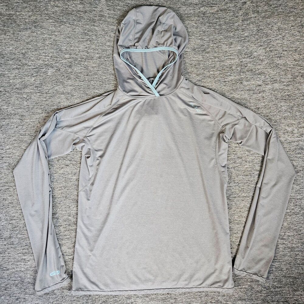 NRS Men's Size XL Silkweight Varial Hoodie Gray UPF 50+ Fishing Hunting Kayak